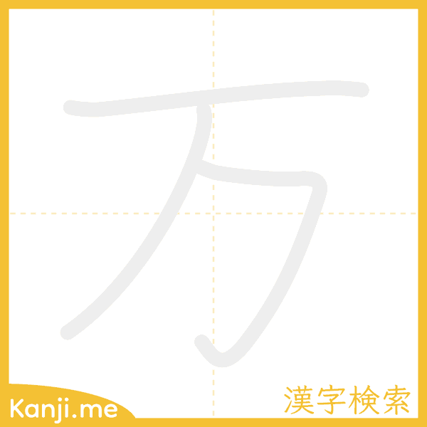 「万」の書き順アニメーション