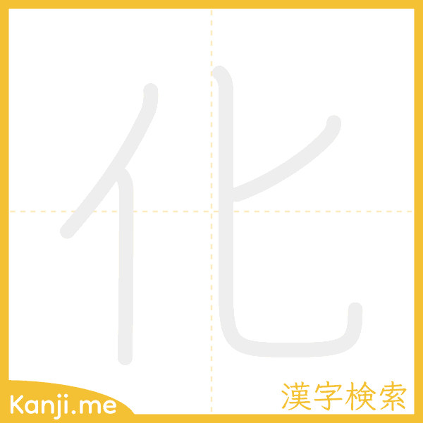 「化」の書き順アニメーション