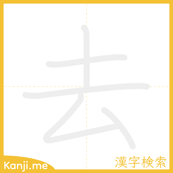 「去」の書き順アニメーション