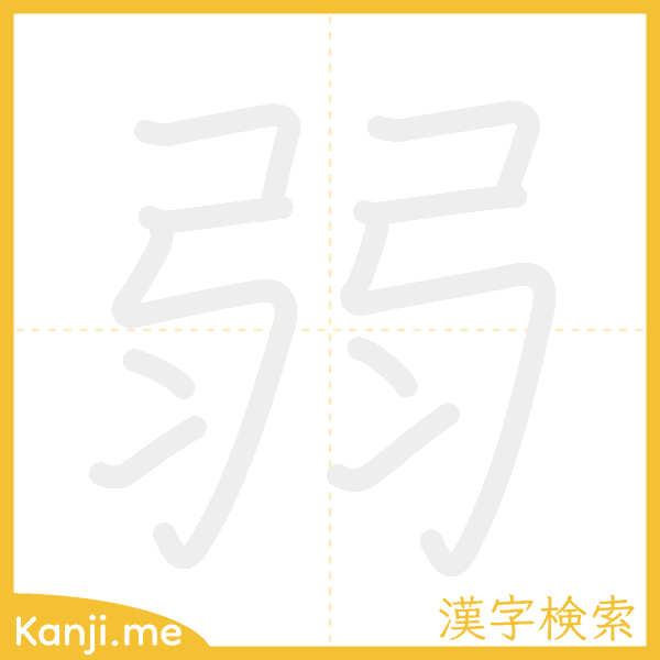 「弱」の書き順アニメーション