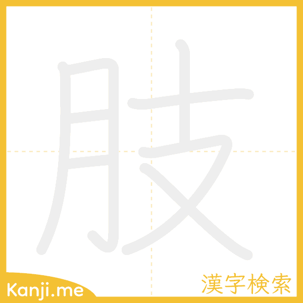 「肢」の書き順アニメーション