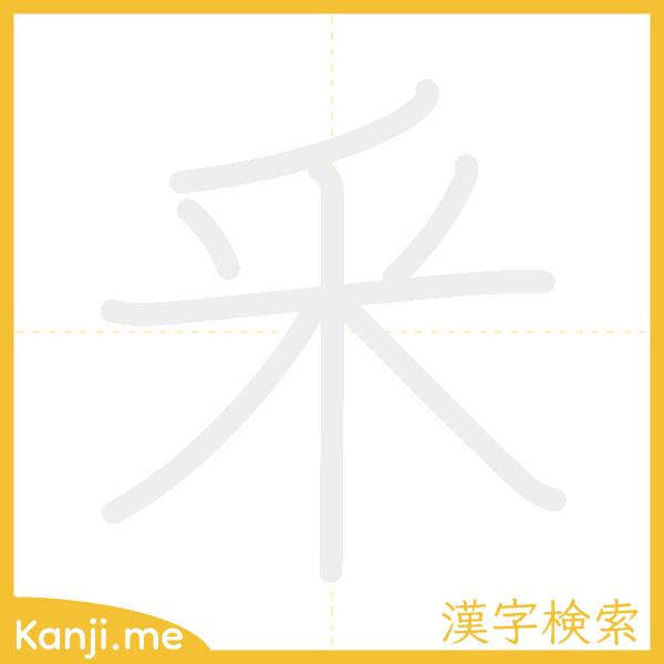 「釆」の書き順アニメーション