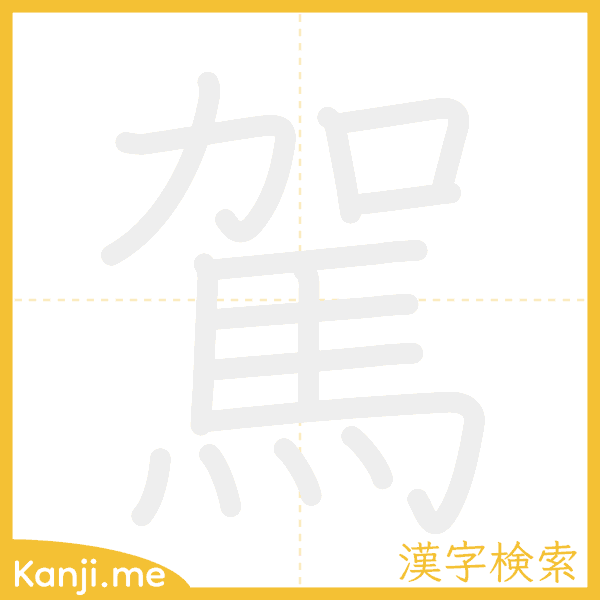 「駕」の書き順アニメーション