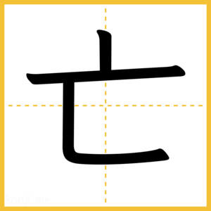 漢字「亡」