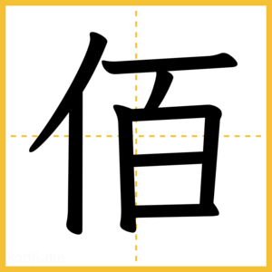 漢字「佰」