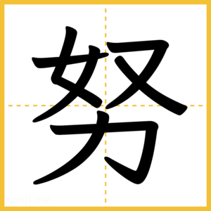 漢字「努」