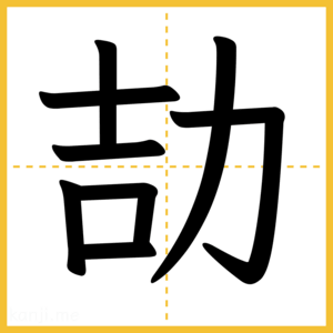 漢字「劼」