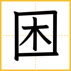 漢字「困」