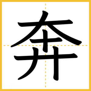 漢字「奔」