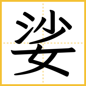 漢字「娑」