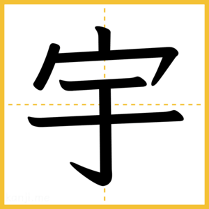 漢字「宇」