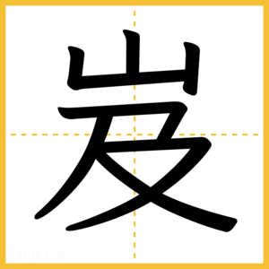 漢字「岌」