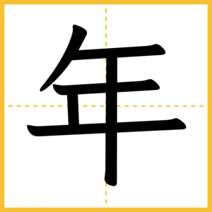 漢字「年」