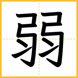 漢字「弱」