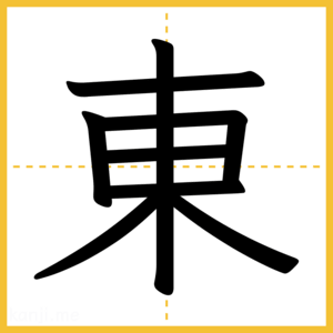 漢字「東」