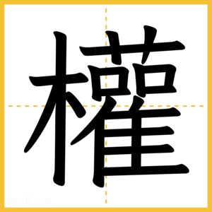 漢字「權」