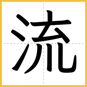 漢字「流」