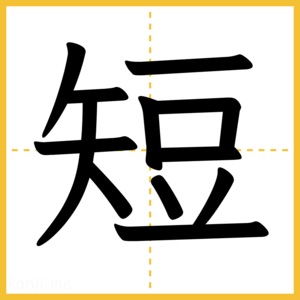 漢字「短」