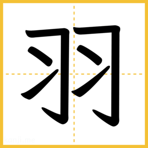 漢字「羽」