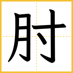 漢字「肘」