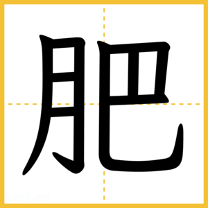 漢字「肥」