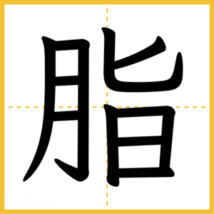 漢字「脂」