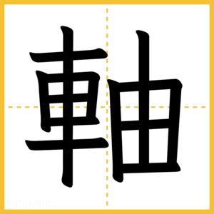 漢字「軸」