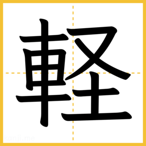 漢字「軽」