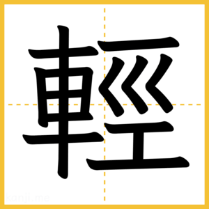 漢字「輕」