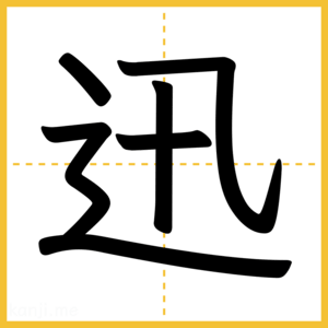 漢字「迅」
