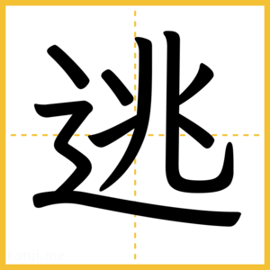 漢字「逃」