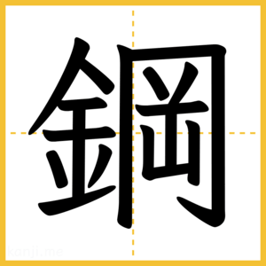 漢字「鋼」