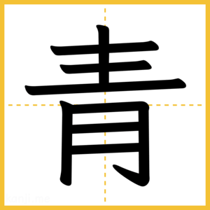 漢字「青」