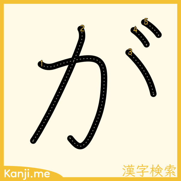 「が」の筆順