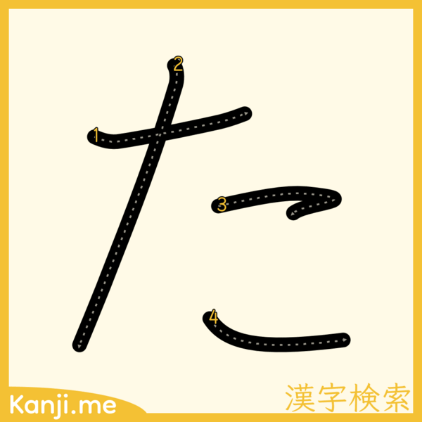 「た」の筆順