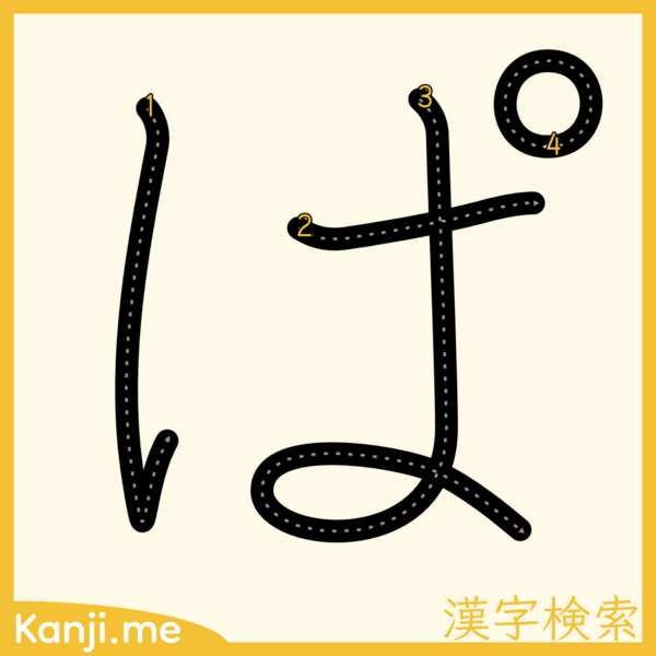 「ぱ」の筆順