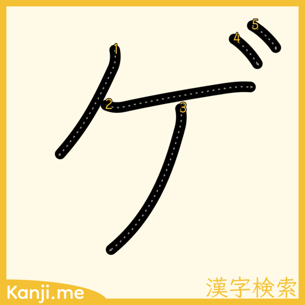 「ゲ」の筆順