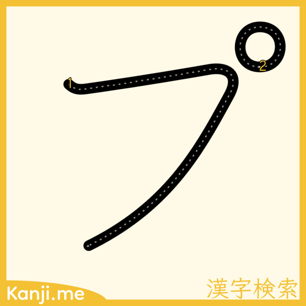 「プ」の筆順