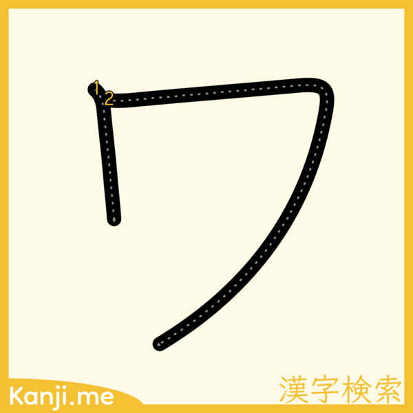 「ワ」の筆順